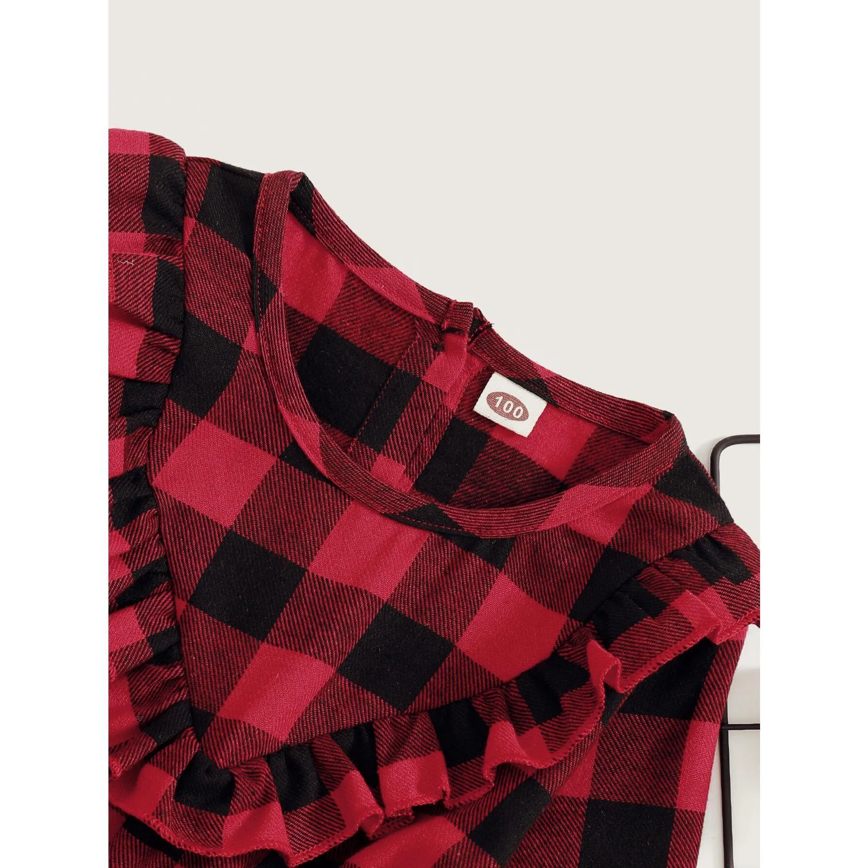 12M-7Y Kids fashion Girl Clothes Long Sleeve One Piece Jumpsuit Baby Girl Red Plaid One-piece Bodysuit Catpapa WL20081465