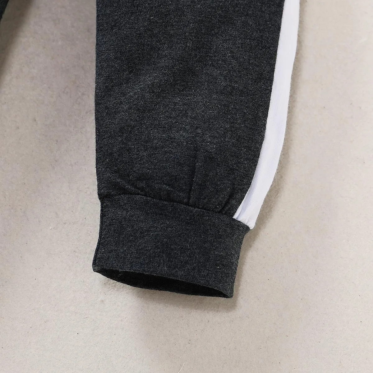 18M-5Y Kid fashion Boys Clothes MR STEAL Letter Print Dark Grey Crew Neck Long Sleeve 2PCS Catpapa  WL20061048-3