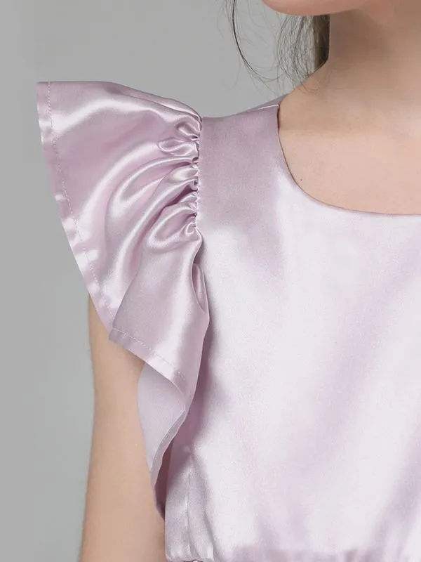 22 Momme Girls Nice Silk Nightgown With Ruffles