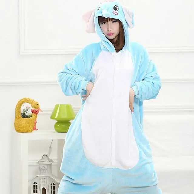 Adults Animal Kigurumi Pajamas Sets Sleepwear Cosplay Zipper Women Men Winter Unisex unicornio Stitch Cartoon Unicorn Pajamas