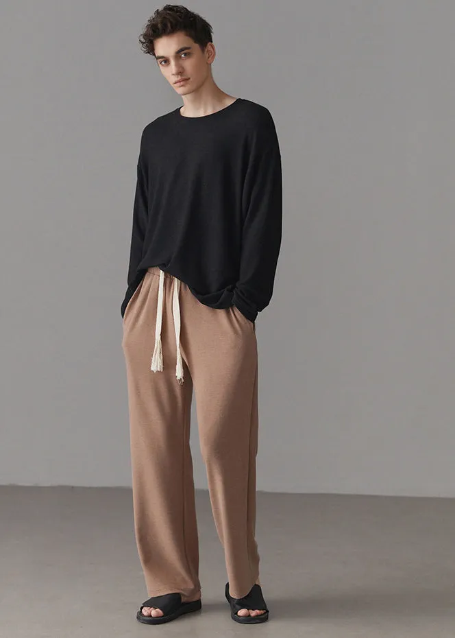 Art O-Neck Knitting Cotton Couple Pajamas Two Pieces Set Spring LY2821