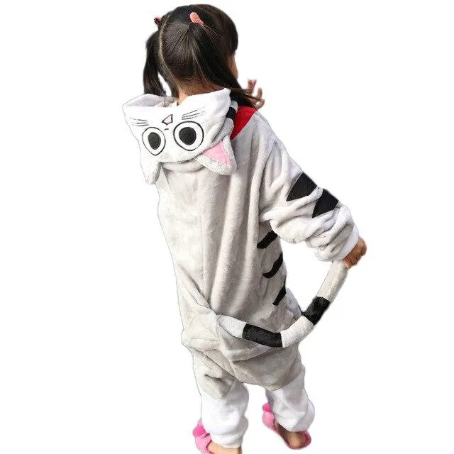 Baby Boys Girls Pajamas Autumn Winter Children Flannel Animal animal Stitch Pajamas Kid Onesie Sleepwear for 4 6 8 10 12 Years