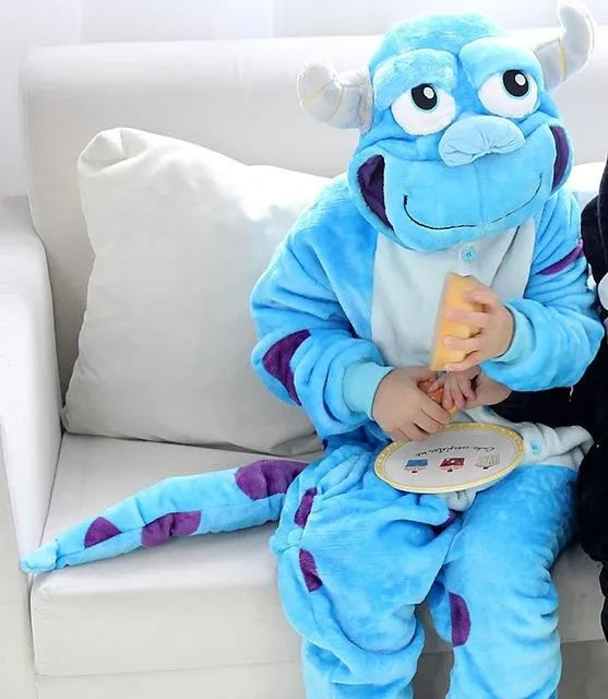 Baby Boys Girls Pajamas Autumn Winter Children Flannel Animal animal Stitch Pajamas Kid Onesie Sleepwear for 4 6 8 10 12 Years