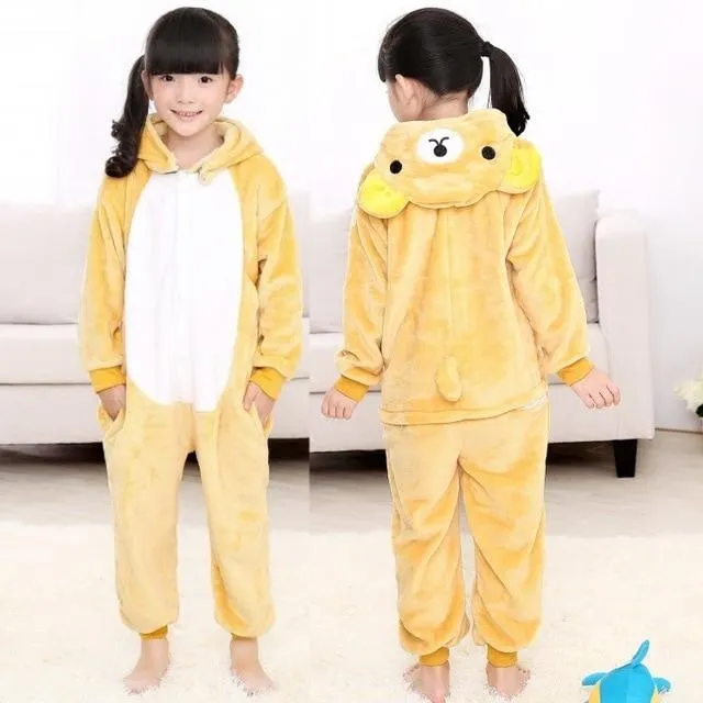 Baby Boys Girls Pajamas Autumn Winter Children Flannel Animal animal Stitch Pajamas Kid Onesie Sleepwear for 4 6 8 10 12 Years