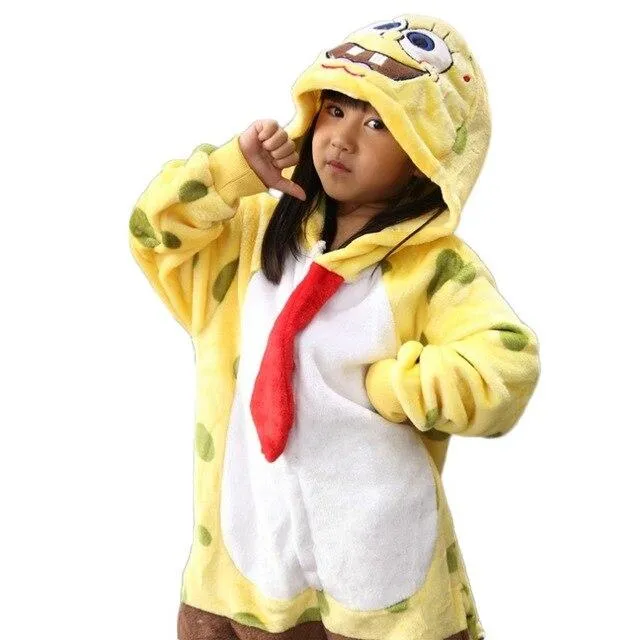 Baby Boys Girls Pajamas Autumn Winter Children Flannel Animal animal Stitch Pajamas Kid Onesie Sleepwear for 4 6 8 10 12 Years