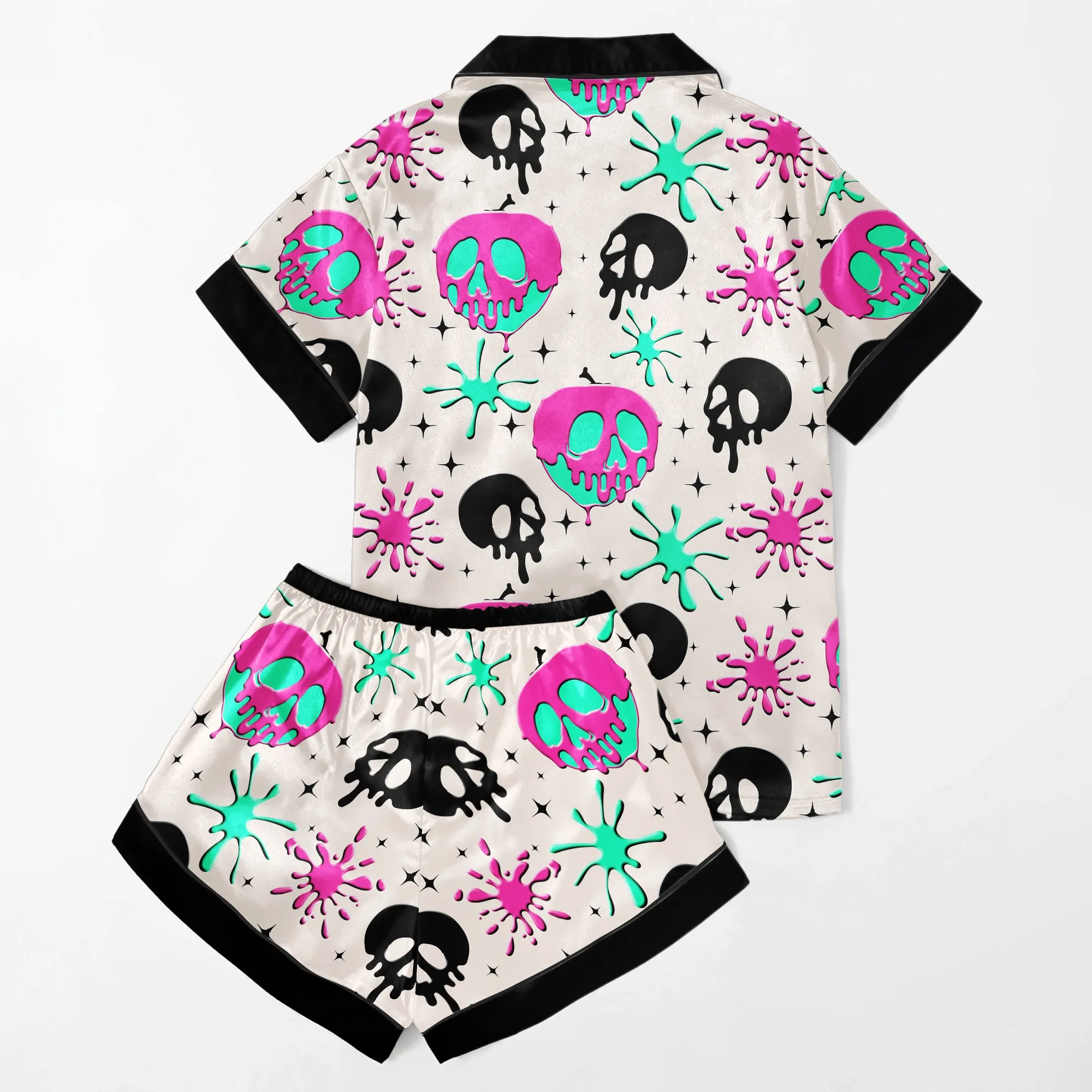 Baby Skull Paint Women's Pajama Sets Top Sleeve & Short Bottom