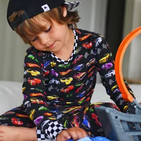 Black GH Wheels Bamboo Long Sleeve Pajamas