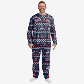 Boston Red Sox Mens Ugly Pattern Family Holiday Pajamas