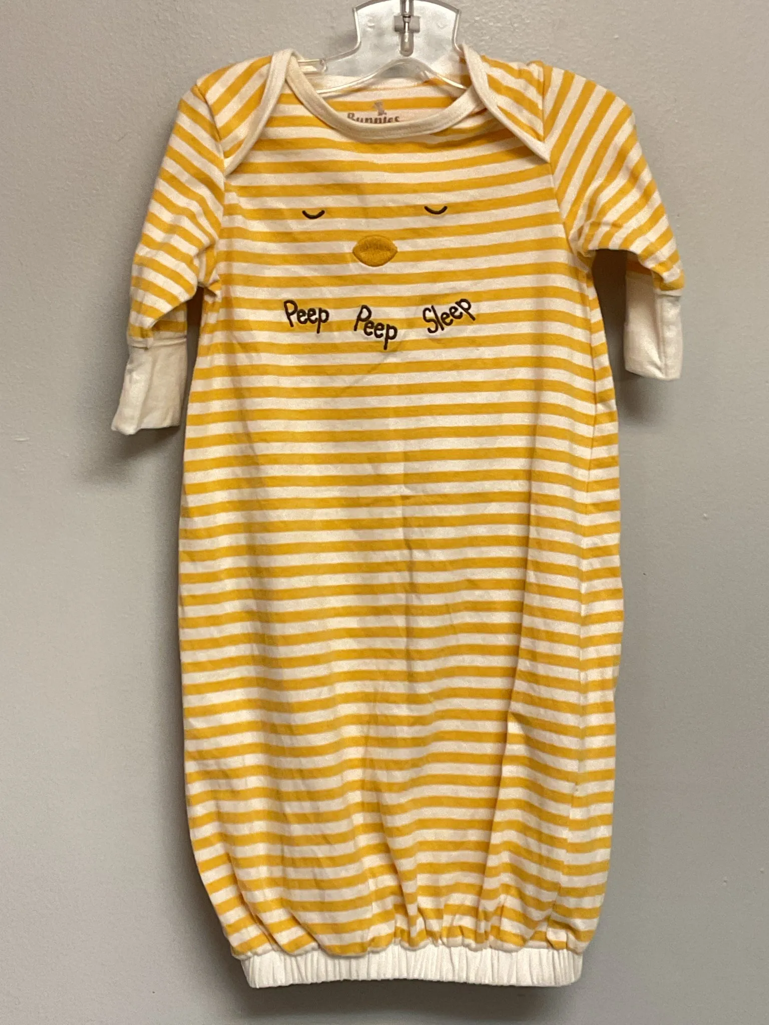 Bunnies By The Bay Size NB Mustard Stripe Cotton Infant Boys Pajamas