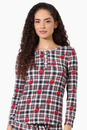 Canada Weather Gear Reindeer Pattern Henley Pajama Top - Multi