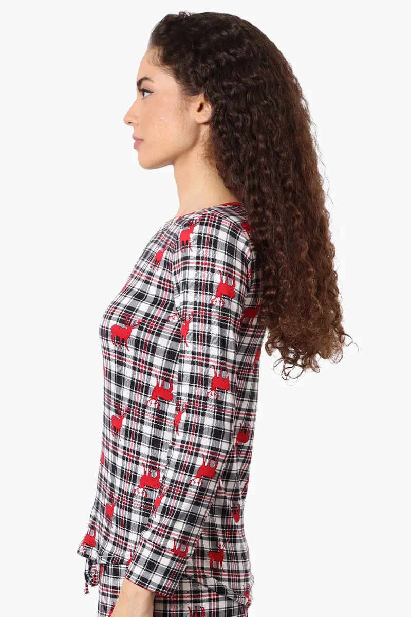 Canada Weather Gear Reindeer Pattern Henley Pajama Top - Multi