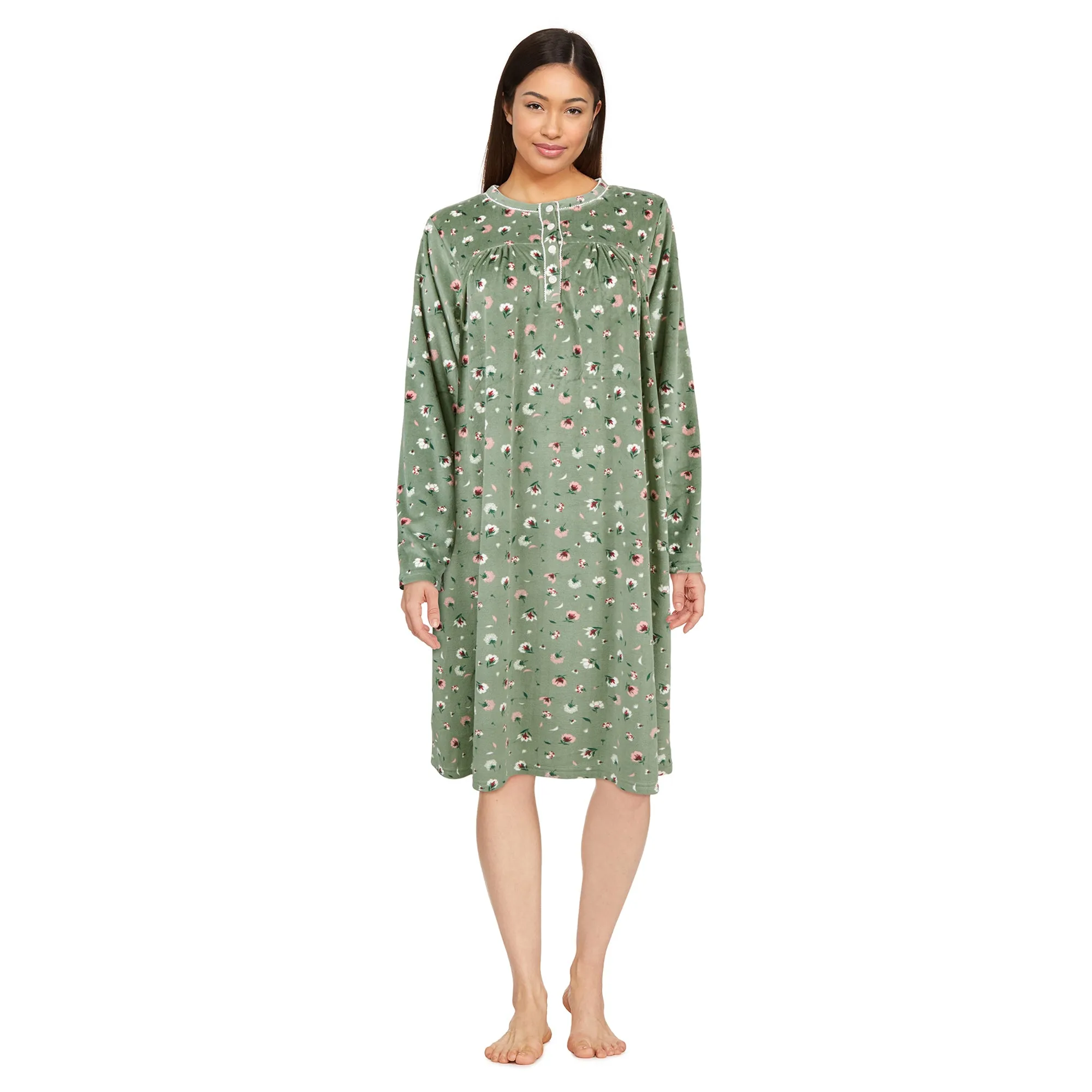 Carisma Women's Printed Velour Nightgown