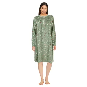 Carisma Women's Printed Velour Nightgown