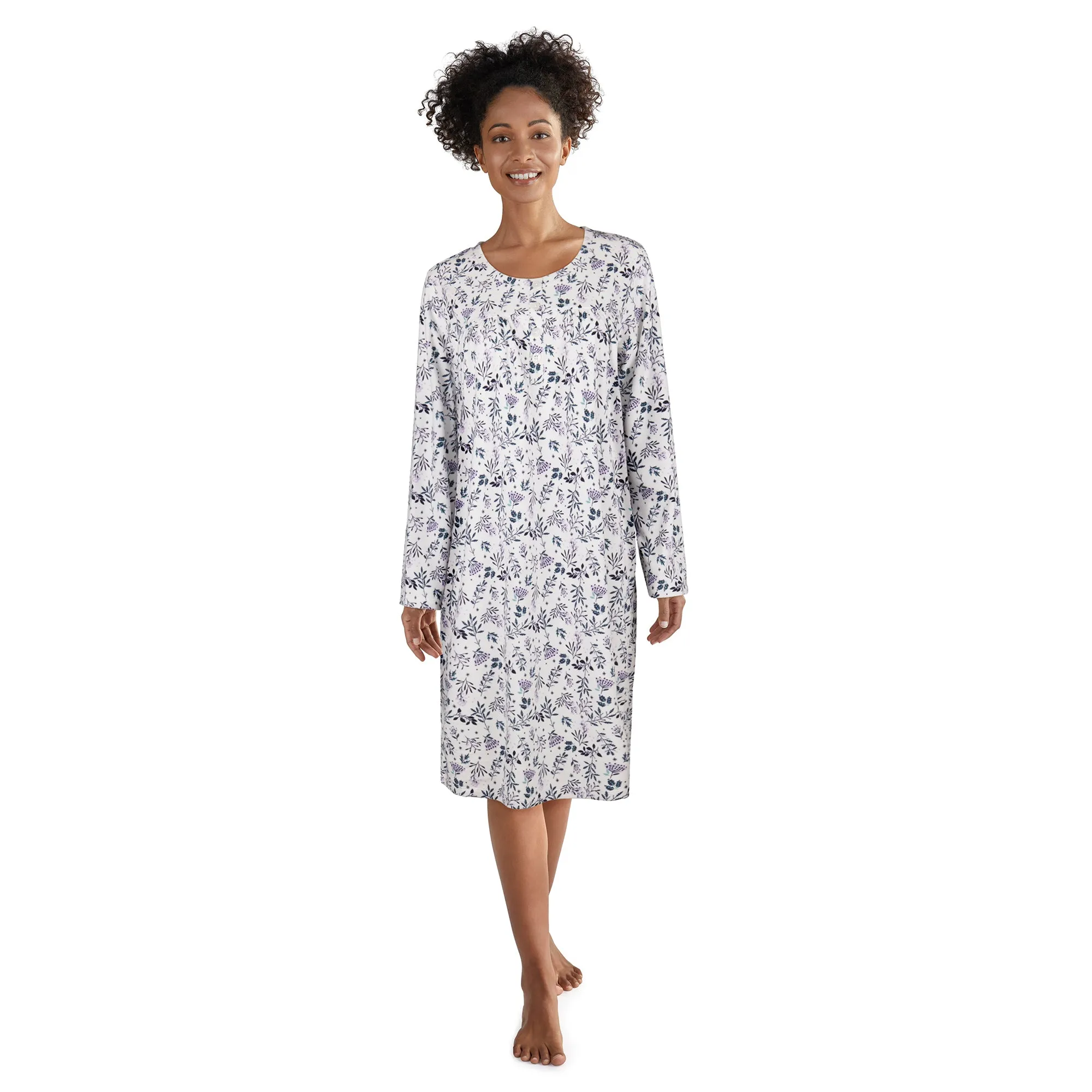 Carisma Women's Velour Henley Nightgown