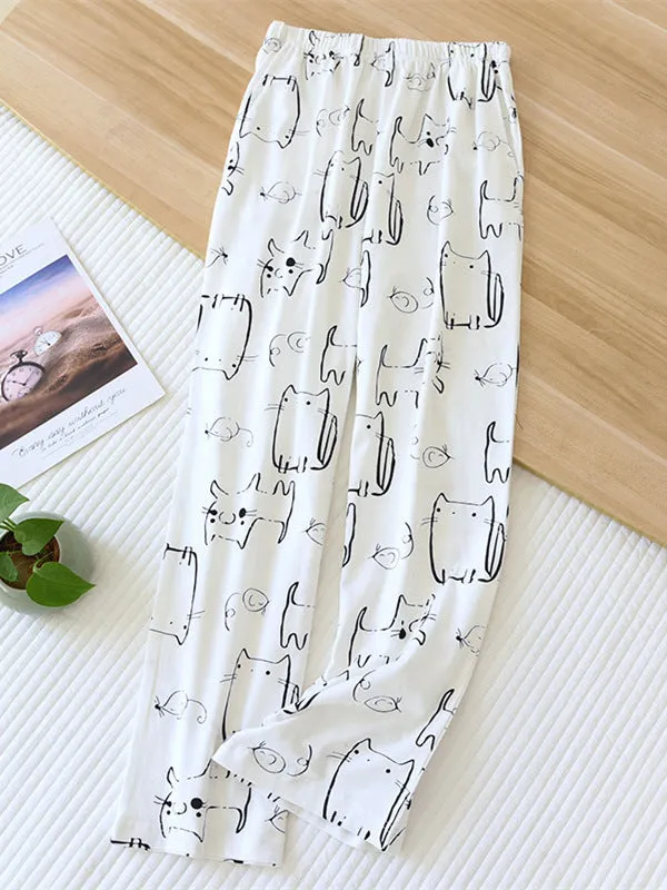 Cartoon Print Loungewear Pants
