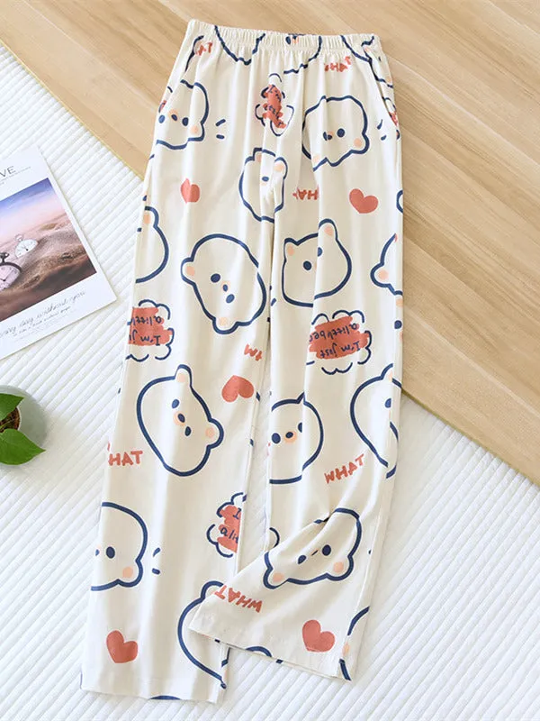 Cartoon Print Loungewear Pants