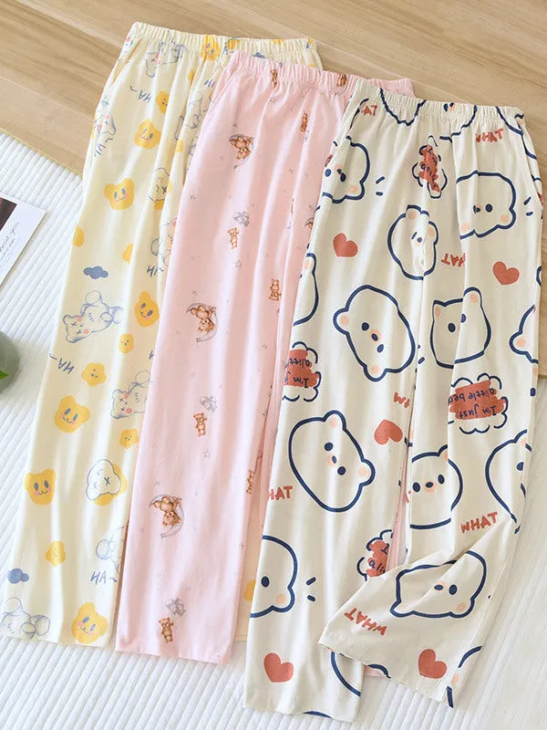 Cartoon Print Loungewear Pants