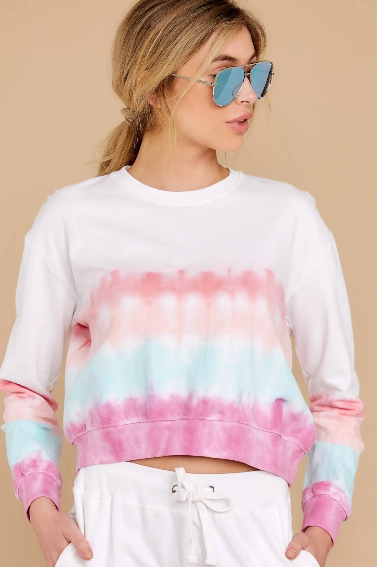 Casual Color Block Loose High Waist Long Sleeve Strap Two Pieces Set