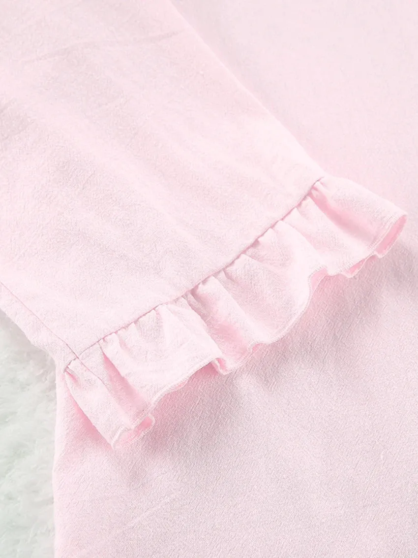 Cotton Pajama 2 Piece Set for Home Lounging