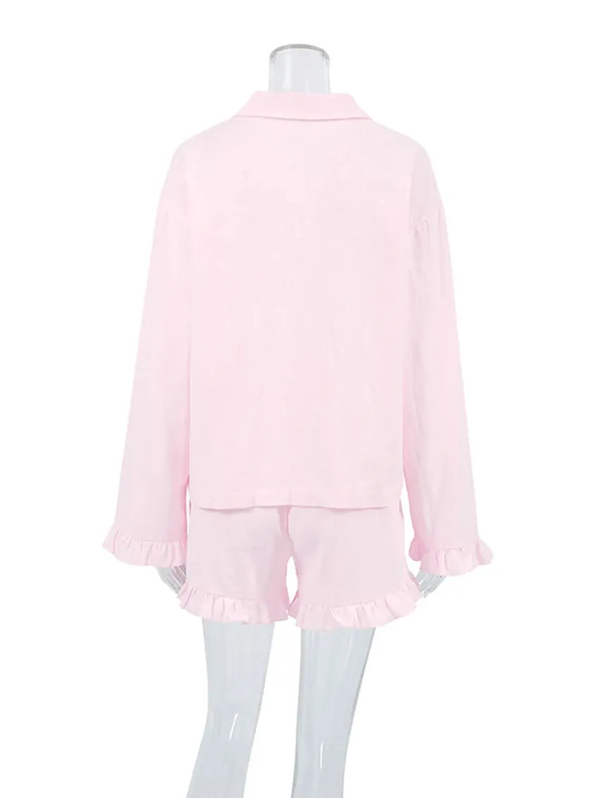 Cotton Pajama 2 Piece Set for Home Lounging