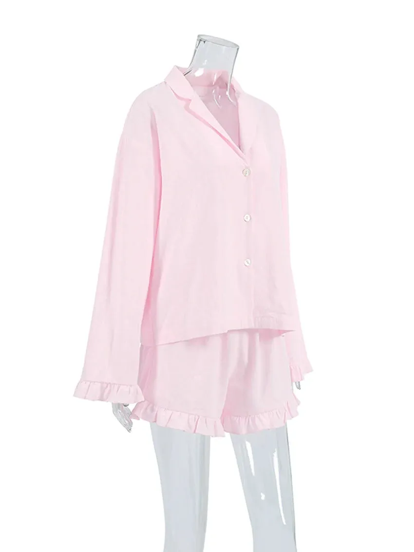 Cotton Pajama 2 Piece Set for Home Lounging