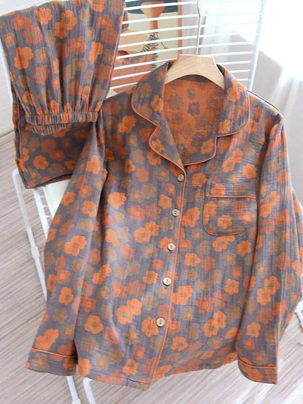 Cotton Printed Long Sleeve Pajama Set