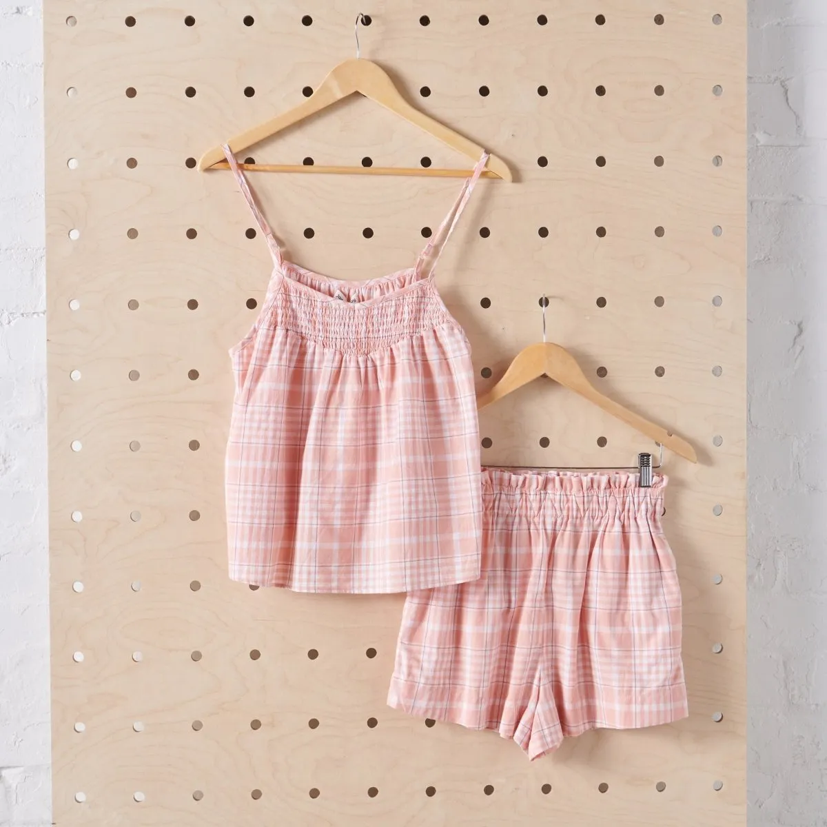 Cotton Sets in Peach Tartan
