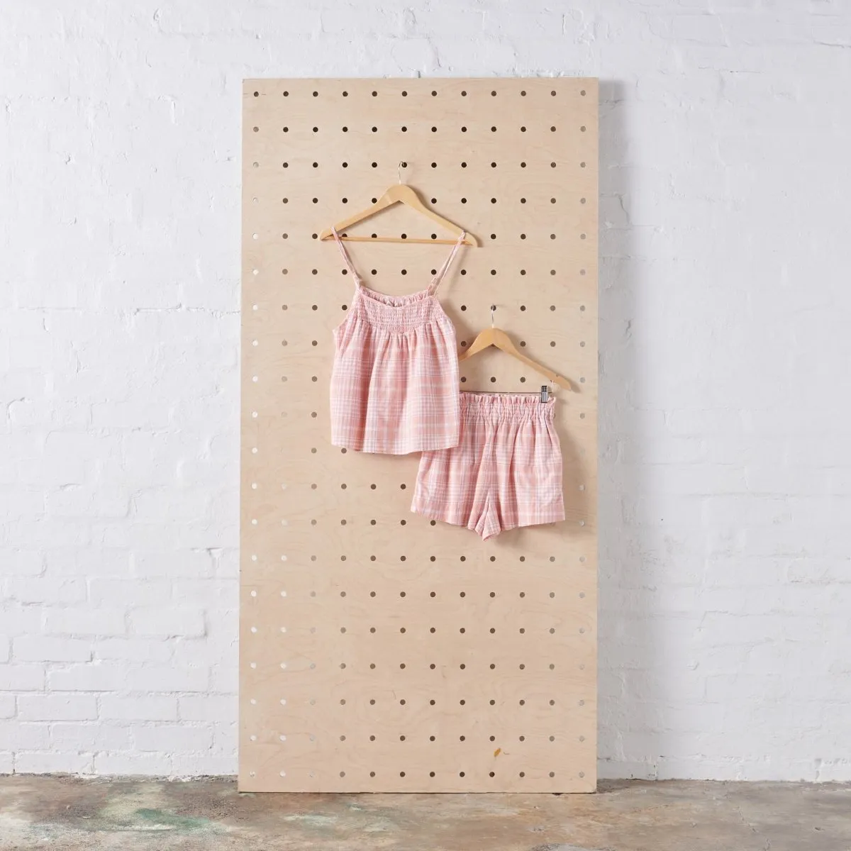 Cotton Sets in Peach Tartan