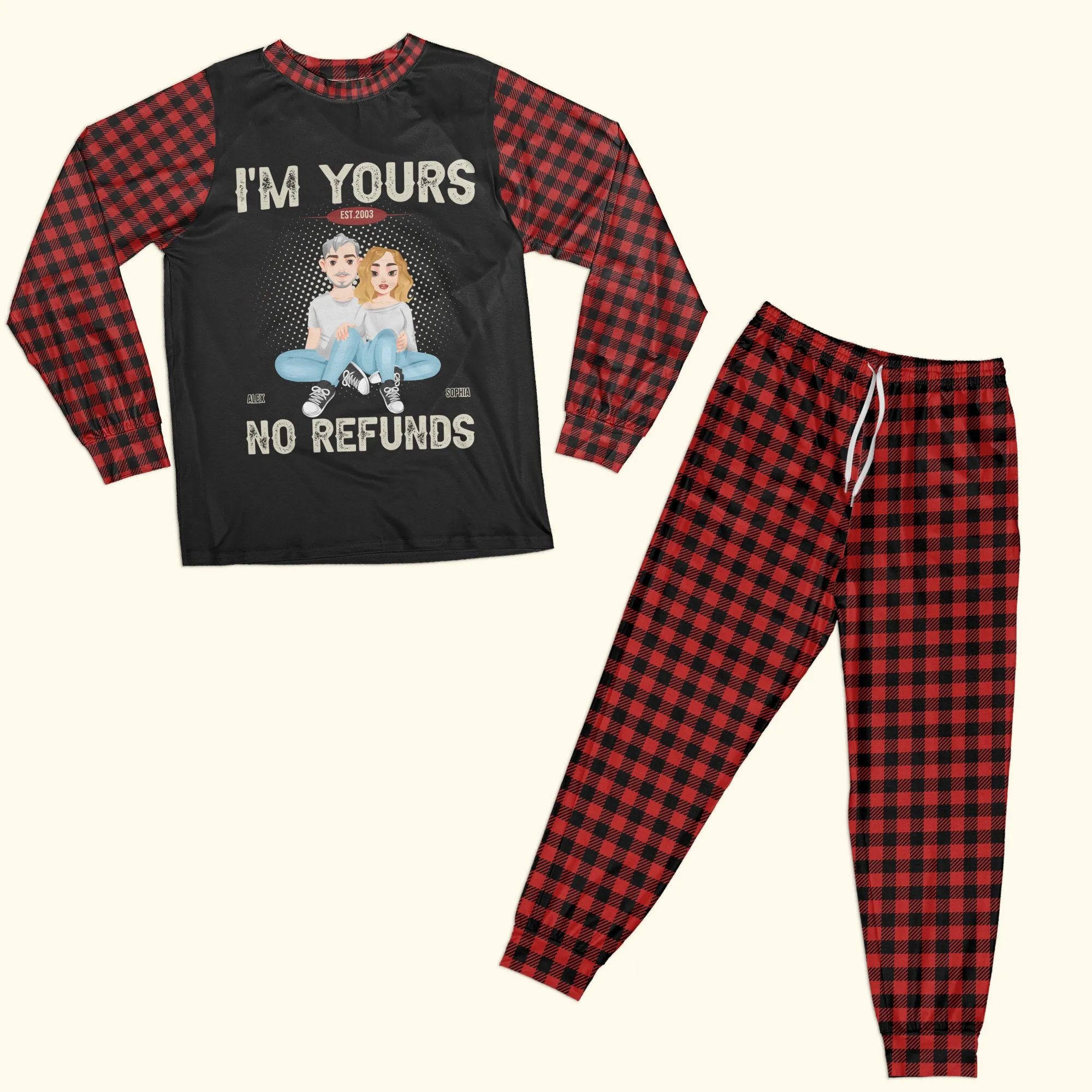 Couple Pajama Set - Personalized Pajama Set