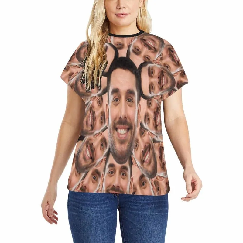 Custom Husband Face Seamless Sleepwear Personalized Photo Women's Pajama T-Shirt&Shorts&Pants Free Match