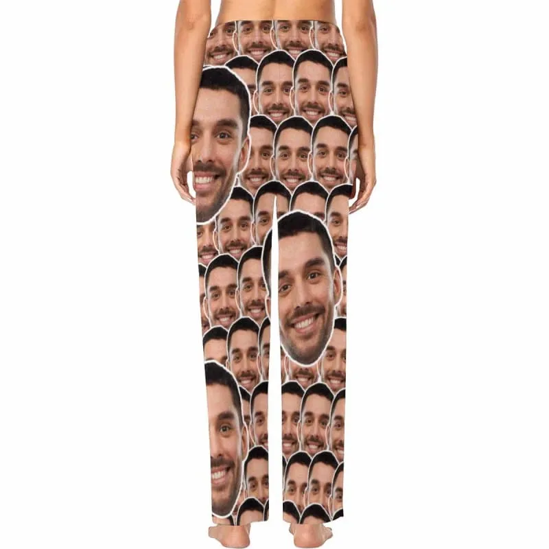 Custom Husband Face Seamless Sleepwear Personalized Photo Women's Pajama T-Shirt&Shorts&Pants Free Match
