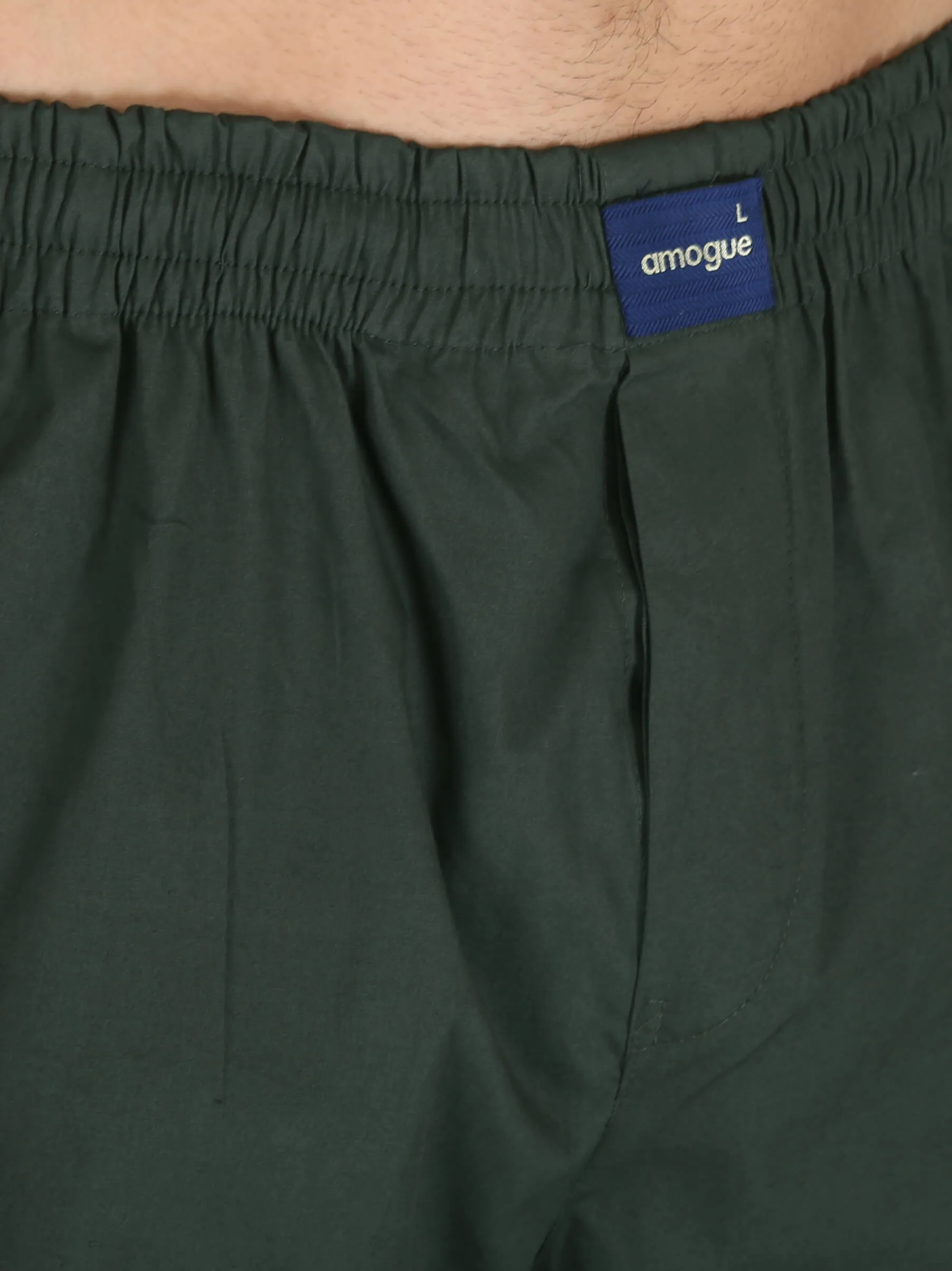 Dark Green Printed Pure Cotton Pajamas For Men