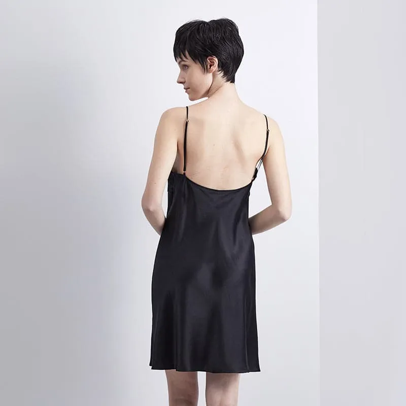 DISANGNI Silk Ladies Nightgown 100 Silk 22 Momme Silk Short Sexy Petticoat Ladies Lingerie Petite