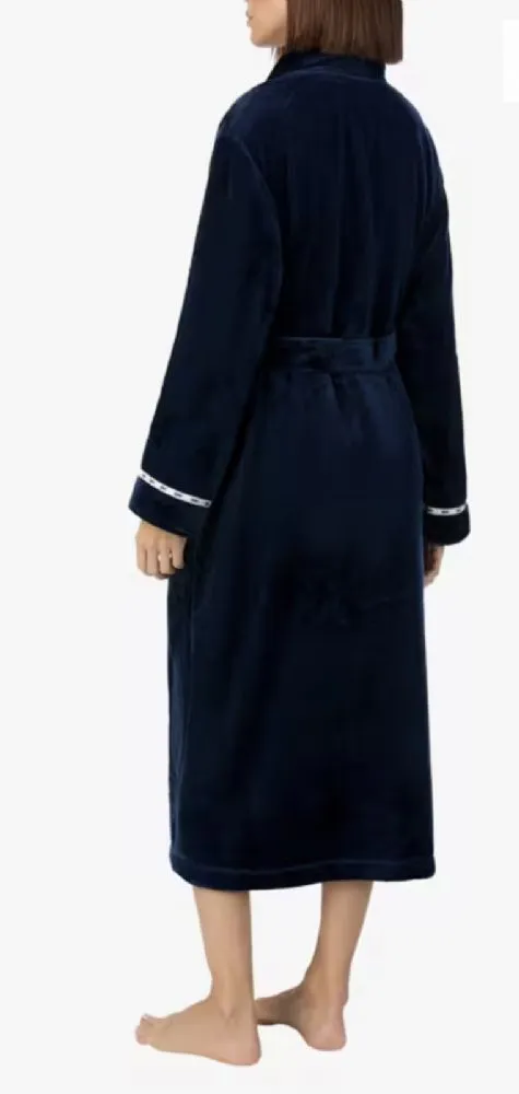 DKNY Luxury Long Navy Robe - Navy