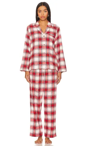 eberjey Flannel PJ Set in Red