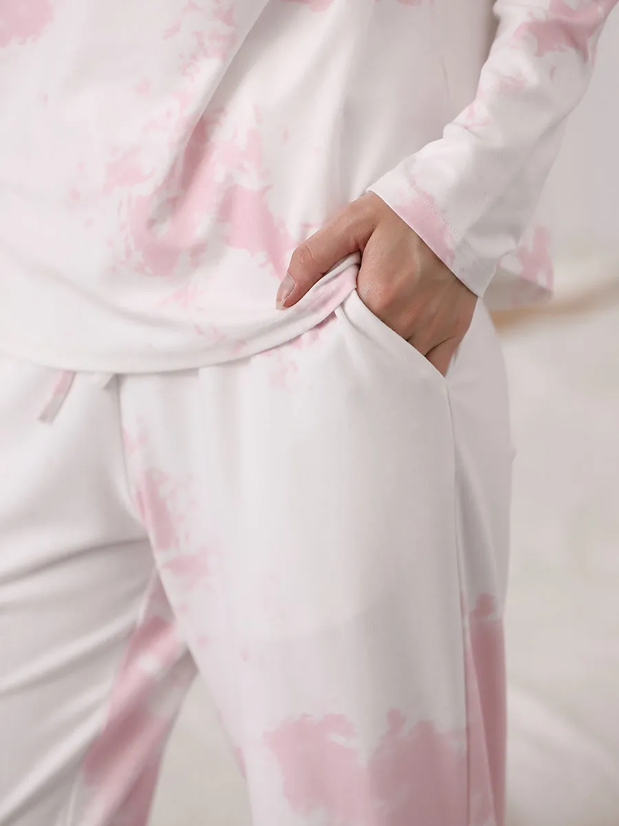 Elegant Tie-dye Pajama Sets with Long Sleeves EP01175