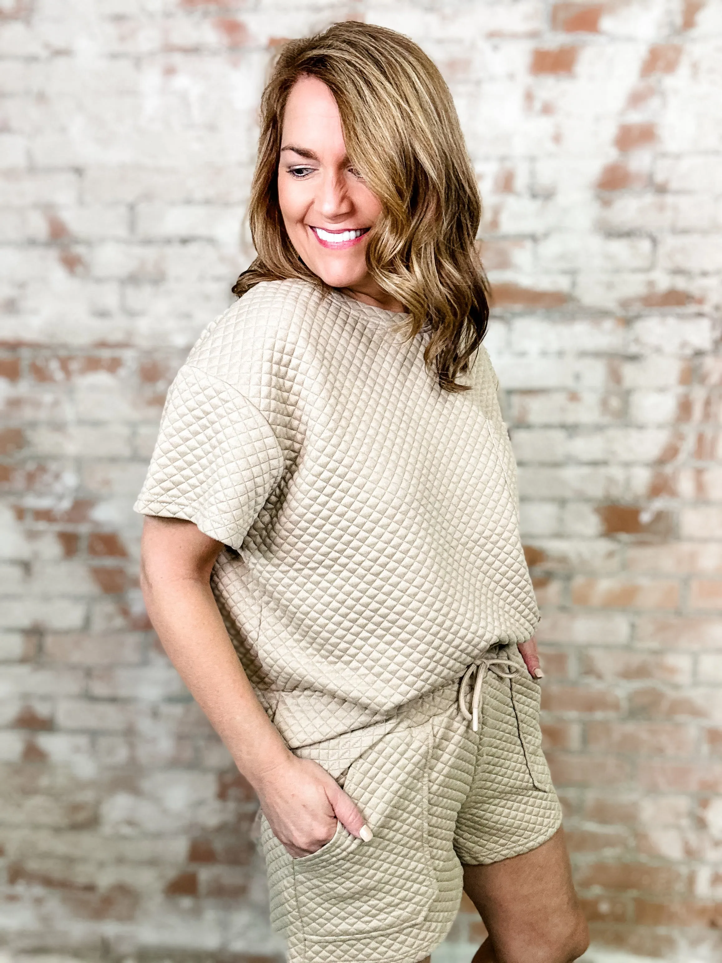 Farrah Quilted Textured Short Set