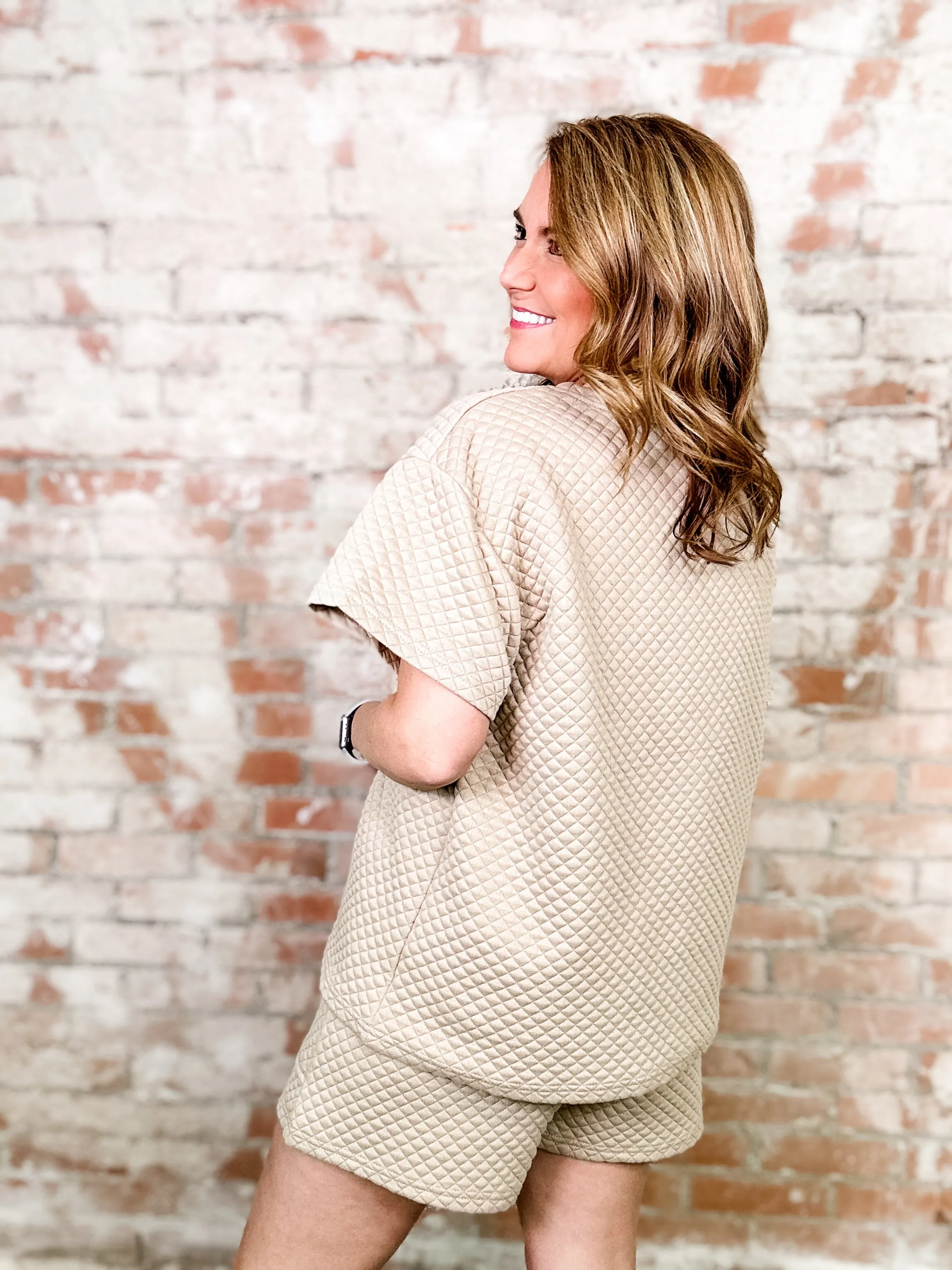 Farrah Quilted Textured Short Set
