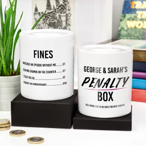 Funny Personalised Couple's 'Penalty' Money Box