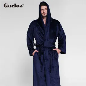 Gacloz Men Luxury Bathrobe Long Kimono Bath Robe Plus Size Lounge Sleepwear Flannel Men and Women Couple Nightgown Gacloz Men Luxury Bathrobe Long Kimono Bath Robe Plus Size Lounge Sleepwear Flannel Men and Women Couple Nightgown