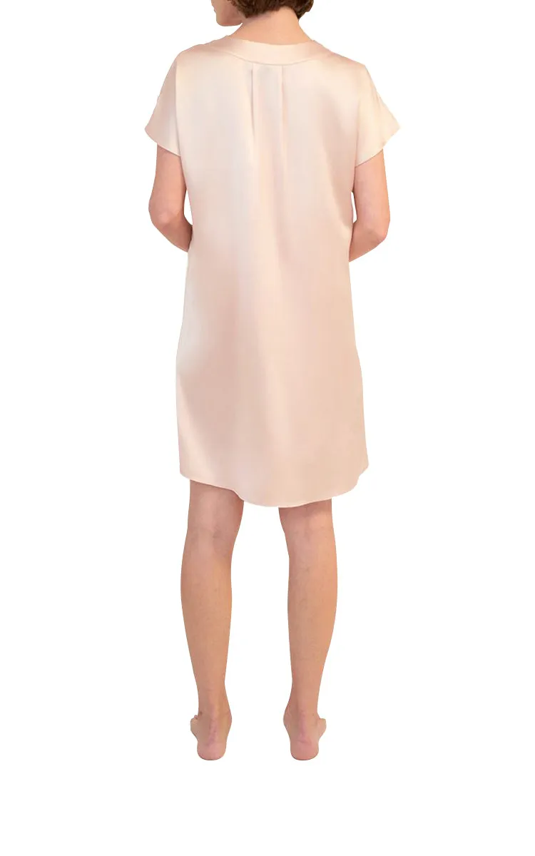 Ginia 100% Silk Kaftan In Silver Pink GFF3002 SALE