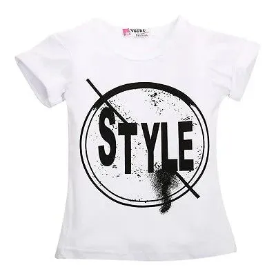 Girls Short Sleeve Print T-Shirt   Hole Pant Leggings 2PCS Outfit Set*