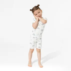 Grey Rainbows Bamboo Kids Pajama Short Set