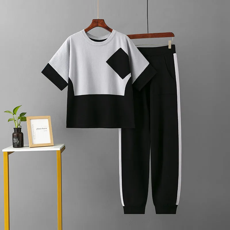 Grey Viscose Short Sleeved Pajama Set