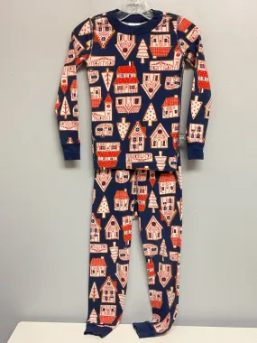 Hanna Andersson Size 5 Blue & Red Houses Cotton Girls Pajamas