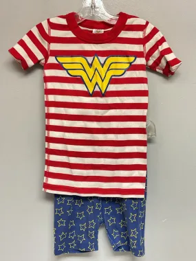 Hanna Andersson Size 6 Red & Blue Wonder Woman Cotton Girls Pajamas