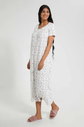 Ivory Floral Nightgown