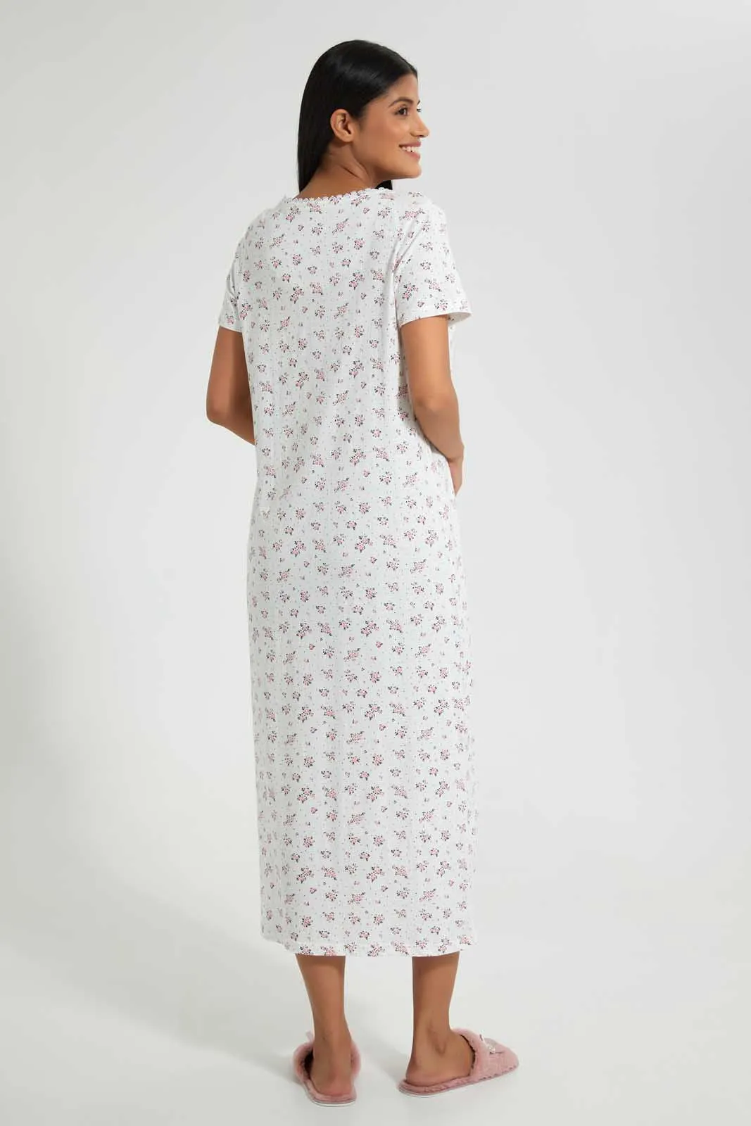 Ivory Floral Nightgown