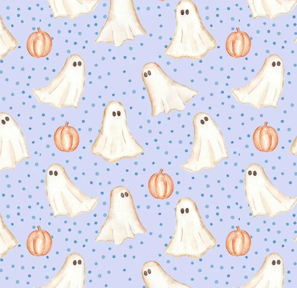 James & Lottie Kids Pajamas Set - Blue Halloween Ghosts