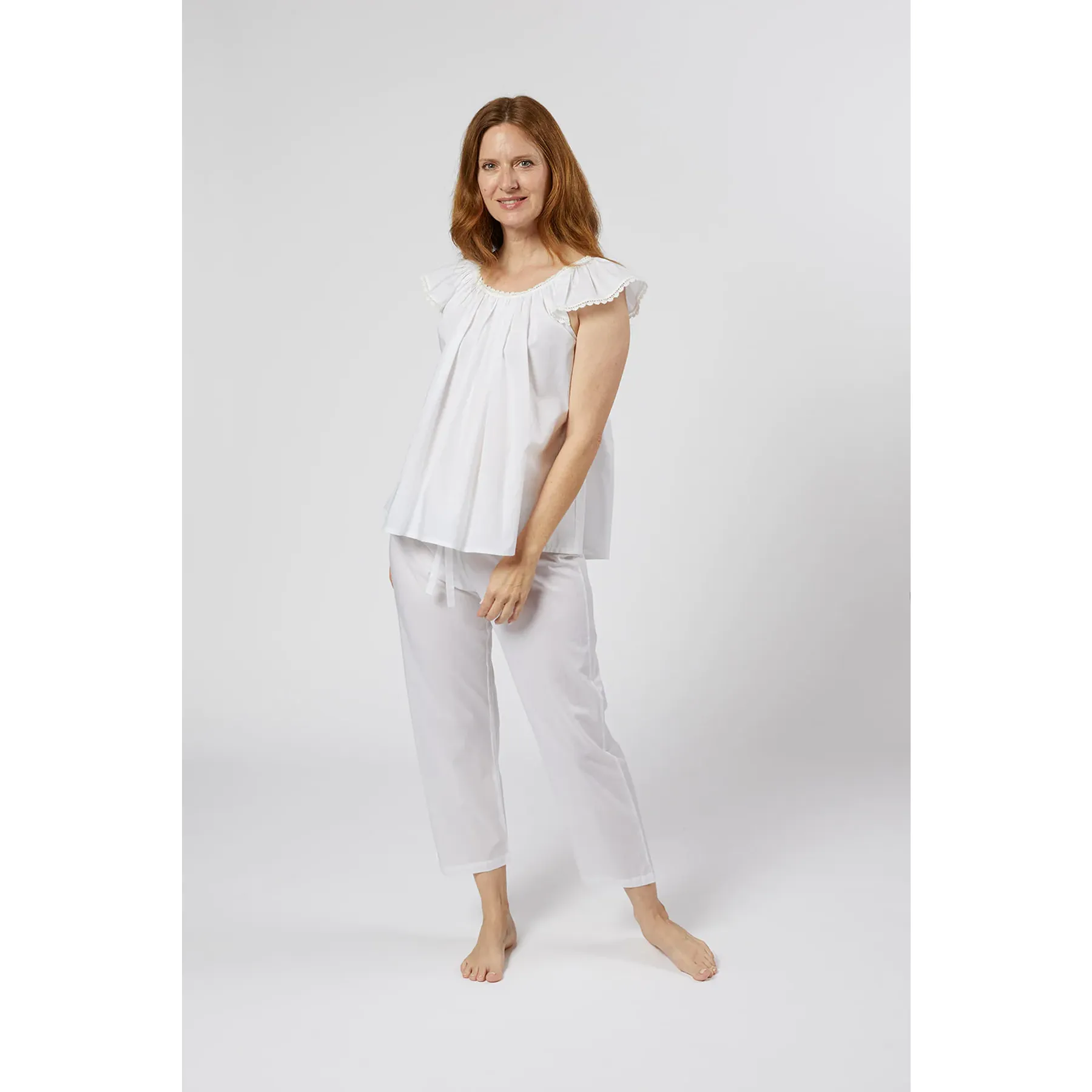 Julia Cotton Pajamas White